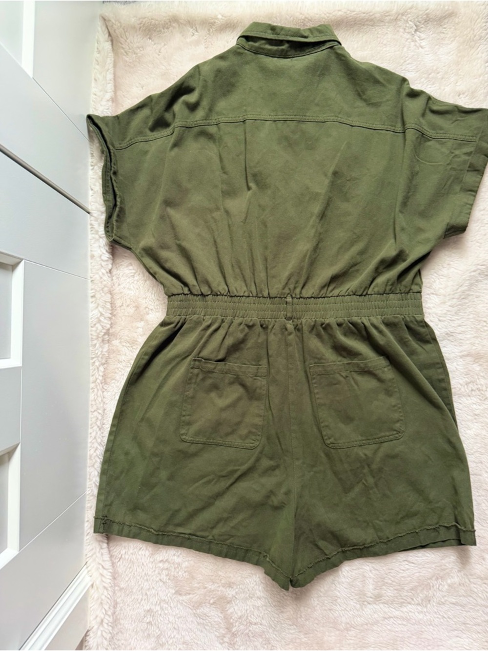 Army Green Cuffed Sleeve Utility Romper Size XXL - Picture 9 of 13